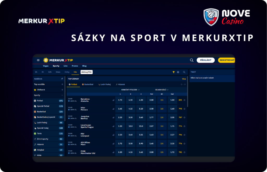 Sázky na sport v MerkurXtip